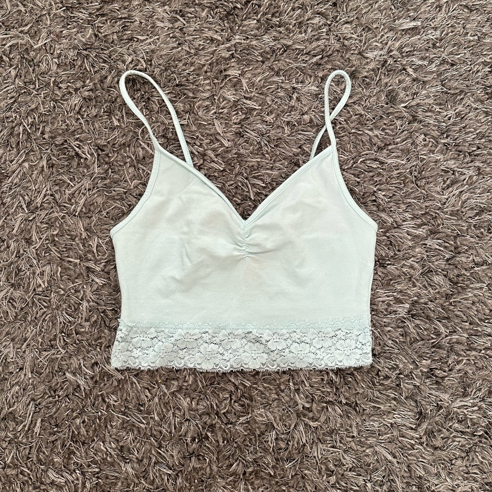 Forever 21 - Baby Blue Lace Crop Tank